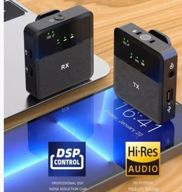 SX9 Mini Wireless Dual 1:1 Microphone for Type-C and 3.5 Interface
