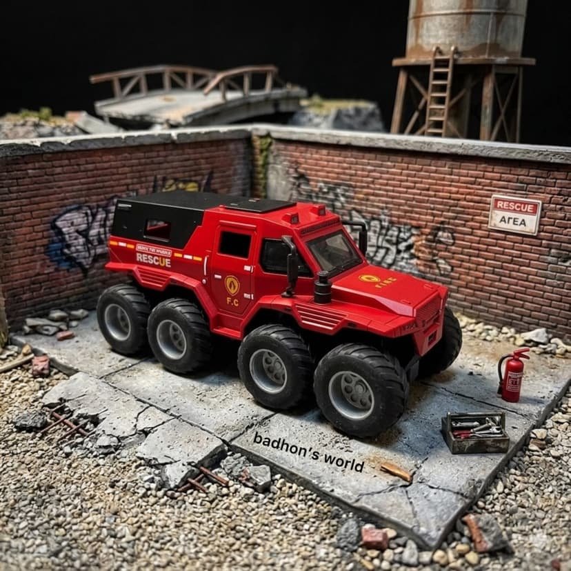 8 wheel off road fire rescue toy truck
