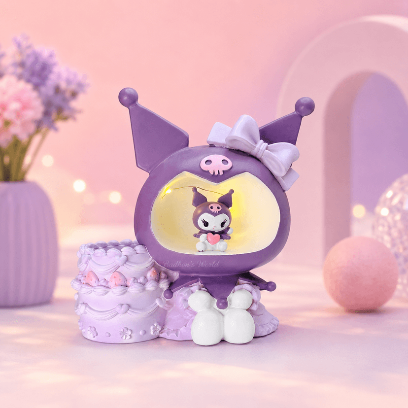 kuromi led night light with pen holder