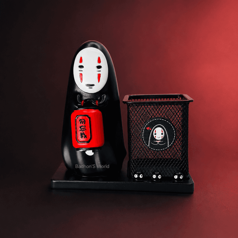 no face character desk organizer with pen holder